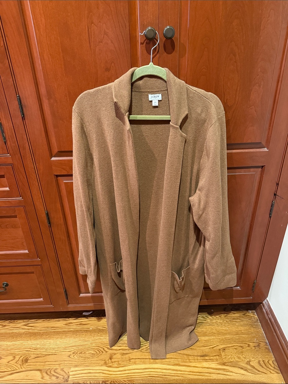 J Crew Tan 100% Cotton Long Cardigan